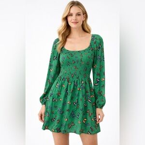 NWT Steve Madden Butterfly Smocked Dress | XL 🦋💚